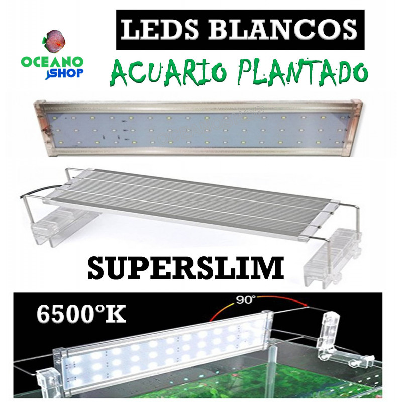PANTALLA DE LUZ LED SUPERSLIM PARA ACUARIO 100-120CM LEDS BLANCOS
