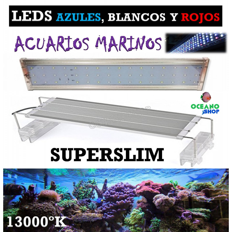 PANTALLA DE LUZ LED SUPERSLIM PARA ACUARIO 100-120CM LEDS BLANCOS