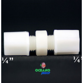 Conector lineal jaco 1/4" osmosis Conector empalme lineal jaco 1/4" osmosis tubo blanco