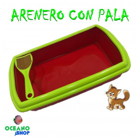Arenero para gato rojo y verde Arenero para gato rojo y verde plasvisa mear necesidades heces higienico