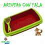Arenero para gato rojo y verde plasvisa mear necesidades heces higienico