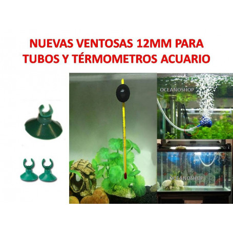 Pack de 2 VENTOSAS 12 mm diametro para Tubo y Termómetros bomba acuario