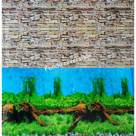 Fondo decorativo doble 100x78cm D703 ACUARIO PECERA