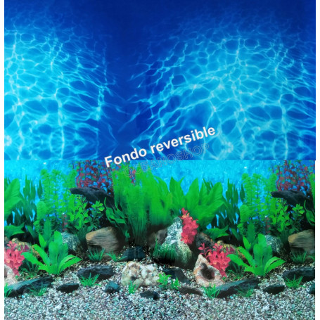 Fondo decorativo doble 100x70cm D708 ACUARIO PECERA