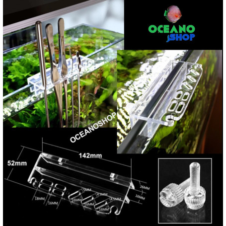 Porta herramientas aquascaping pinzas tijeras acuario mantenimiento acrilico