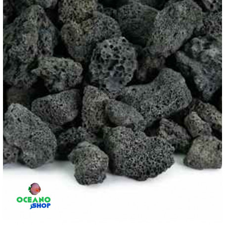 Roca lava black 1 kg volcanica acuario acuascaping