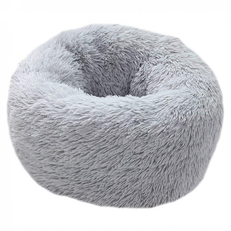 Cama donut gris perro gato con pelo
