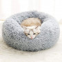 Cama donut gris perro gato con pelo