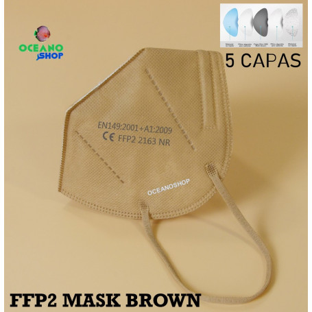 10 UDS MASCARILLAS MARRON FFP2 5 CAPAS