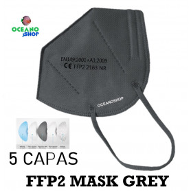 10 UDS MASCARILLAS GRIS FFP2 5 CAPAS 10 UDS MASCARILLAS GRIS FFP2 5 CAPAS