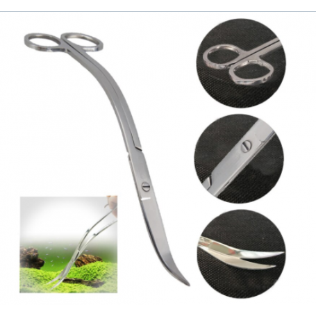 Tijeras curvas 25cm acuario podar poda plantas plantado