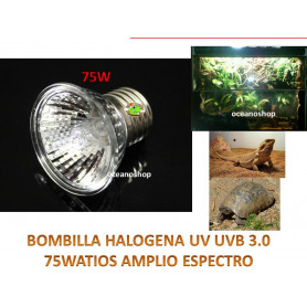  Lámpara halógena para reptiles 75W UVA+UVB3.0