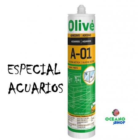 OLIVÉ A-01. ESPECIAL ACUARIOS. TRANSPARENTE especial para el montaje de acuarios y sellado de materiales.