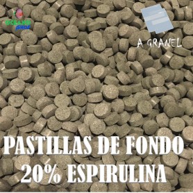 Pastillas de fondo 20% espirulina Pastillas de fondo 20% espirulina loricaridos ancistrus coridoras acuario herbivoros