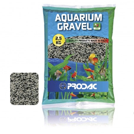 Grava color 2.5k 0,7-1mm blanca y negra prodac