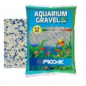 Grava color 2.5k 0,7-1mm blanca y azul prodac Grava color 2.5k 0,7-1mm blanca y azul prodac