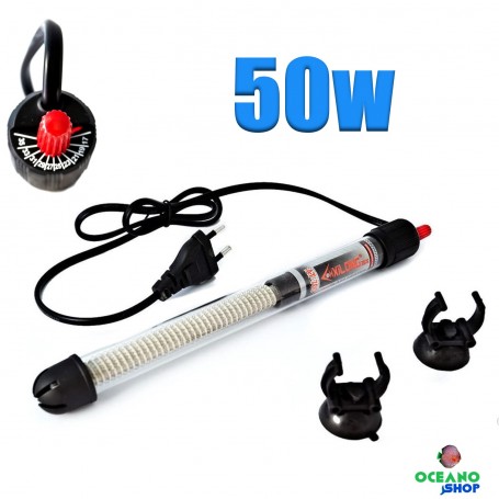 Calentador 50W para acuario y pecera. Sumergible