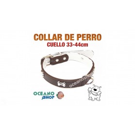 COLLAR PERRO PIEL ADORNO HUESO AJUSTABLE CUELLO 33-44cm L3 2946 COLLAR PERRO PIEL ADORNO HUESO AJUSTABLE CUELLO 33-44cm L3 2946