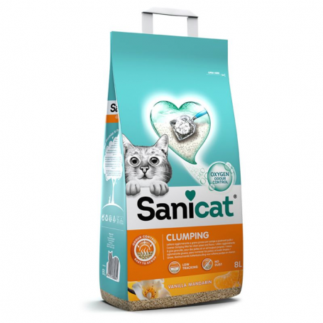SANICAT AGLOMERANTE AROMA VAINILLA Y MANDARINA 8 LTS
