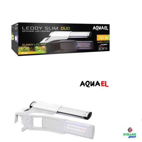 AQUAEL PANTALLA LEDDY SLIM DUO SUNNY & PLANT BLANCA 10W 24-32CM