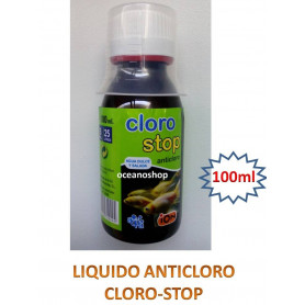 Anticloro 100ml cloro-stop anticloro cloro-stop ion cloro acuario agua cambios pecera