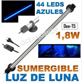 Luz de luna azul sumergible 40cm led t4 con 44 leds Luz de luna azul sumergible 40cm led t4 con 44 leds