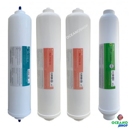 Pack 3 filtros osmosis inversa conexión rápida + Post filtro