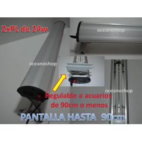 Pantalla acuario 2X24w  pl  hasta 90cm Xilong regulable Pantalla acuario 2X24w  pl  hasta 90cm Xilong regulable