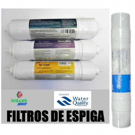 Pack recambio filtros espiga 1/4" + POSTFILTRO osmosis inversa