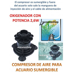 Compresor sumergible de aire 2,6w Compresor de aire 1 salida de 1,5l/min