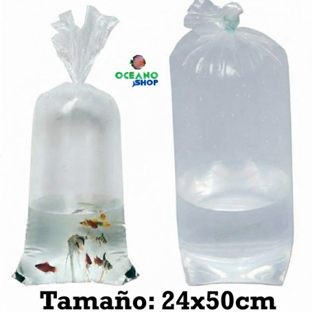 x20 Bolsas Transporte Peces Grandes 24x50 cm