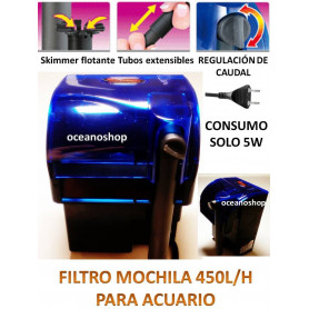 Filtro biologico mochila 450L/H Acuario Pecera Filtro biologico mochila 450L/H Acuario Pecera