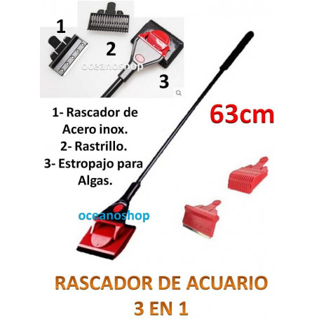 Herramienta para limpieza de acuario 3 en 1