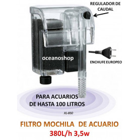 FILTRO EXTERIOR de Mochila con bomba de 380L/h 3,5W Acuario, Gambario, PECERA FILTRO EXTERIOR de Mochila XL-850 con bomba de 380L/h 3,5W Acuario Gambario, PECERA XILONG