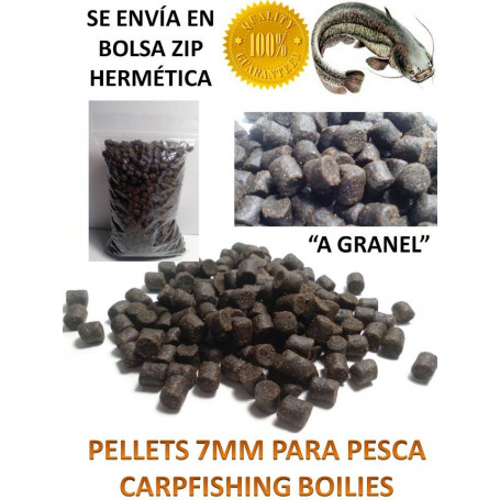 PELLETS 7MM EN CANTIDADES de PESCA BOILIES CARPFISHING CARPA SILURO BAGRE