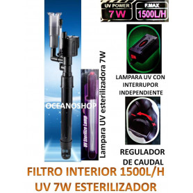 Filtro interior 1500l/h lampara UV de 7W Filtro interior 1500l/h lampara UV de 7W