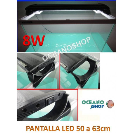 PANTALLA ACUARIO DE 60cm LUZ LED BLANCOS leds de 8W