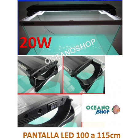  PANTALLA ACUARIO DE 100cm LUZ LED BLANCOS Y AZULES leds de 20W