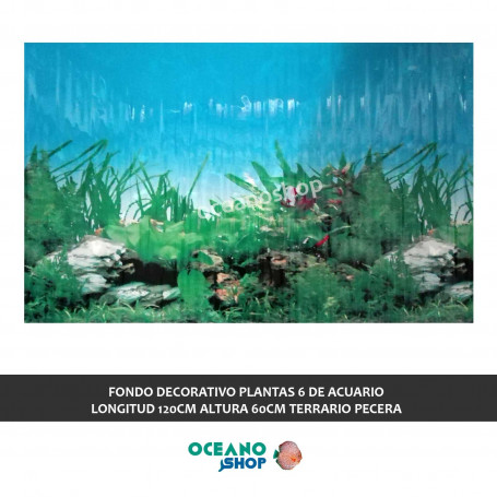 FONDO DECORATIVO PLANTAS 6 de ACUARIO  longitud 120cm altura 60cm terrario pecera