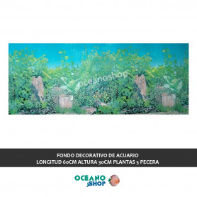 FONDO DECORATIVO de ACUARIO  longitud 60cm altura 30cm plantas 5 pecera FONDO DECORATIVO de ACUARIO  longitud 60cm altura 30cm plantas 5 pecera