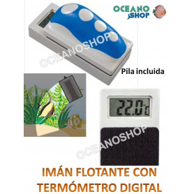 Imán flotante con termómetro digital integrado Imán flotante para cristales de acuario