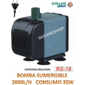 Bomba 2000l/h sumergible 35w Bomba 2000l/h sumergible barata