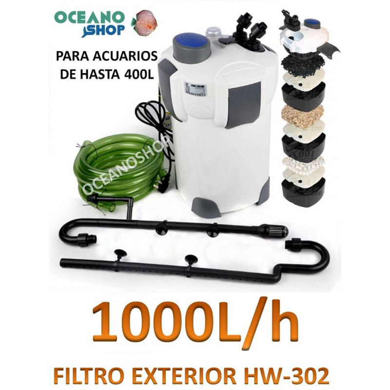 FILTRO EXTERIOR COMPLETO 1000L/H HW-302