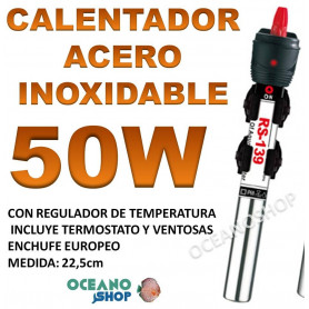 Calentador 50W de ACERO INOXIDABLE RS-139  calentador acero inoxidable 50W RS 139 acuario barato