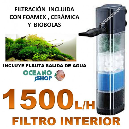 filtro interior FG-1904 asian star 1500lh ceramica acuario barato