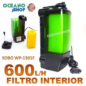 Filtro interior de 600L/H 10W SOBO WP-1301F con foamex igual que EHEIM SOBO WP 1301F filtro acuario eheim interior 600lh