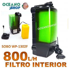 Filtro interior de 800L/H 15W SOBO WP-1302F con foamex igual que EHEIM SOBO WP 1302F filtro acuario eheim interior 800lh