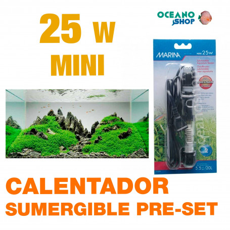 MINI CALENTADORES SUMERGIBLE PRE-SET MARINA - 25w