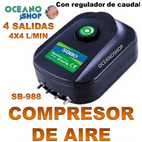 Compresor de aire 4 salidas sb-988 sobo aireador sobo compresor sb988 aire acuario 4 salidas