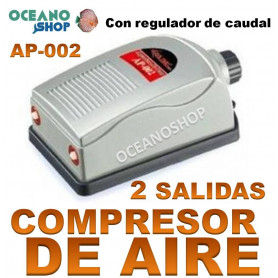 Compresor de aire 2 salidas ap-002 2x2,5l/min regulador caudal aireador xilong ap 002 2 salidas compresor acuario aire
